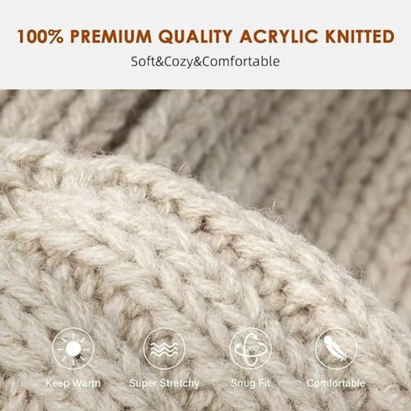 Winter Knitted Beanie Hat 3PCS - Picture 2 of 3